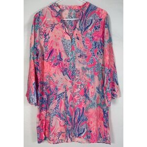 NWT Women's Lilly Pulitzer Esme Swim Cover Up Pascha Pink Aquadesiac - Small